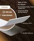 Birch Wood Edge Banding 2 Inch X 250ft Melamine With Hot Melt Adhesive Pre Glued Flexible Edging for furniture, showing thickness