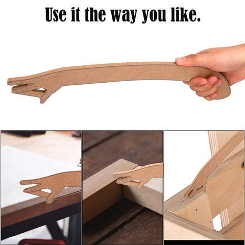 Hand Shaped Table Saw Push Stick Safety Block With Missing Finger Design For Woodworking Enthusiasts, Durable MDF Pusher Tool
