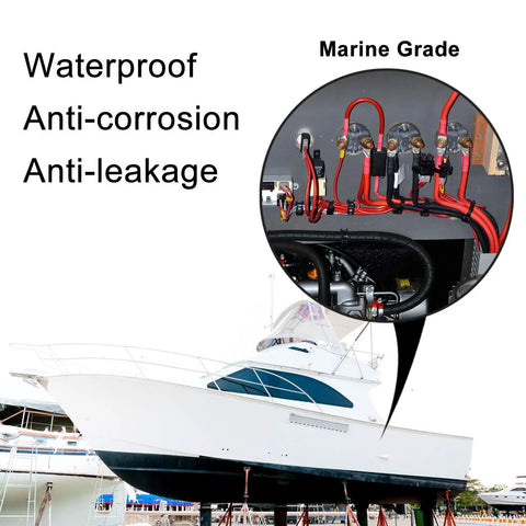 Boat wiring with UL Listed Waterproof Heat Shrink Tubing Roll One Half Inch 10 Ft 3 To 1 Adhesive Lined Marine Grade Insulation