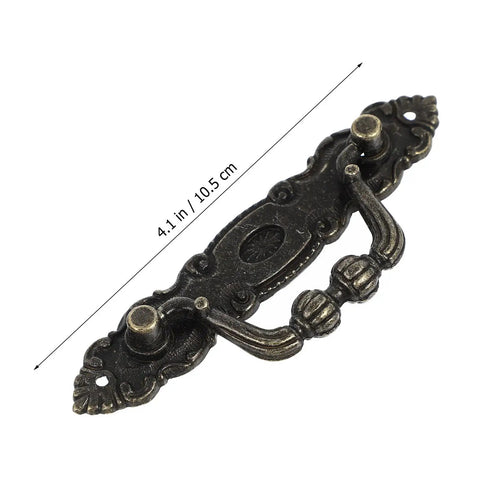Six Piece Antique Cabinet Handles Set Vintage Drawer Pulls in European Style Zinc Alloy Hardware, 10.5 cm antique pull