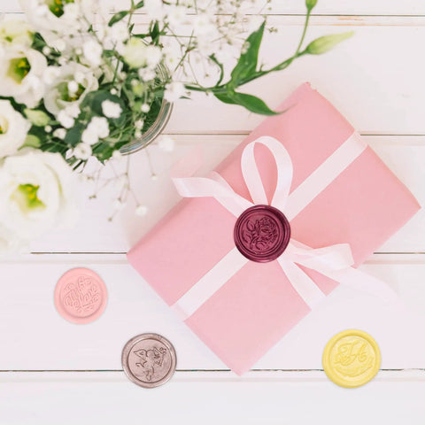 Kickass Romance Rose Wax Seal Stamp Set - Heavy Brass Head With Solid Rosewood Handle - Swappable Stamp Core For Wedding Invites And Desk Diaries - Straight Up Top Notch Stationery