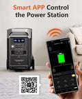 Smartphone controlling 3600W Portable Power Station With 3840Wh LiFePO4 Battery 5X 120V Outlets Expandable To 11520Wh Off Grid