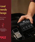 Compact Mini Hum Eliminator Box for Audio Gear, 2 Channel Passive Ground Loop Isolator, Noise Filter in gig bag setup