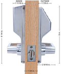 Side view of Keyless Stand Alone Digital Lock With A Dope Keypad, Programmable For Up To 100 User Codes, Reversible Lever Handle