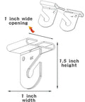 Diagram showing dimensions of 50 Pack Drop Ceiling Hooks Aluminum White Heavy Duty Rust Resistant Holds Up To 15 Lbs No Fuss Easy To Install