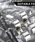FSTURIOS stainless steel double-line clamps for 3/8 in fuel lines; 12-piece set with mounting screws.