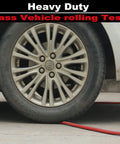 Workhorse Heavy Duty 1/2 In X 50 Ft Hybrid Air Hose under a rolling vehicle tire.