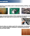 Various applications of 18Piece Wire Wheel Cup Brush Set For Drills With One Quarter Inch Hex Shank in metal and wood processing.