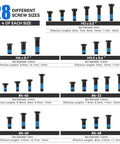 Red Dot Sight Mounting Screws Kit With 112 Pieces And 28 Screw Types Including Various Sizes Displayed