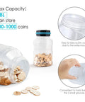 Big Digital Coin Counter Piggy Bank With LCD Display One Point Eight Liter Capacity Holds 800 To 1000 US Coins Blue Money Jar