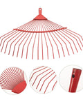Dope Garden Rake Hand Tool With Tough Tines For Loosening Soil And Cultivating Flowers And Plants Lightweight Gardening Supply For Lawn Maintenance Ideal For Weeding Dethatching And Easy Garden Care, red steel 400 mm