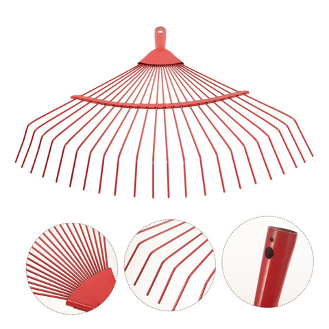 Dope Garden Rake Hand Tool With Tough Tines For Loosening Soil And Cultivating Flowers And Plants Lightweight Gardening Supply For Lawn Maintenance Ideal For Weeding Dethatching And Easy Garden Care, red steel 400 mm