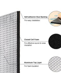 Close-up of Heavy Duty Automotive Heat Shield Insulation Roll showing three-layer construction with foil, foam, and adhesive backing.