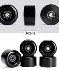 Eight Pack 58mm By 32mm Quad Roller Skating Wheels 82A Outdoor PU Wear Resistant Double Row Replacements With ABEC 9 Bearings