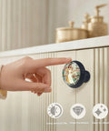 Funny Don't Make Me Poison Your Food Sign Cabinet Knob on a white drawer, part of a 4 pack of acrylic round drawer pulls