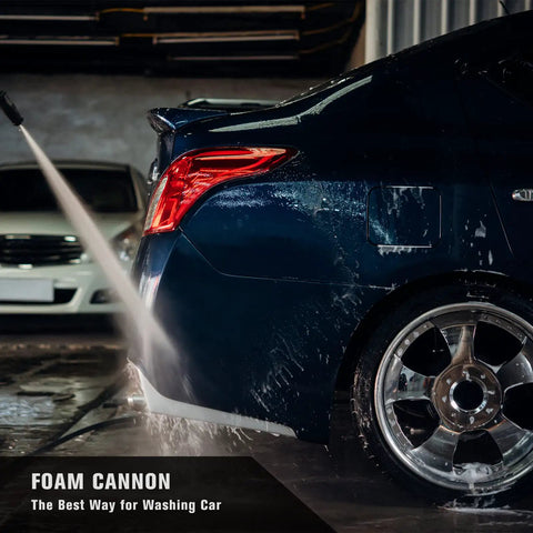Foam cannon washing car with Beast Mode Electric Pressure Washer 1800 PSI With 1.3 GPM, Quick Connect Spray Gun And Wand, 4 Nozzles
