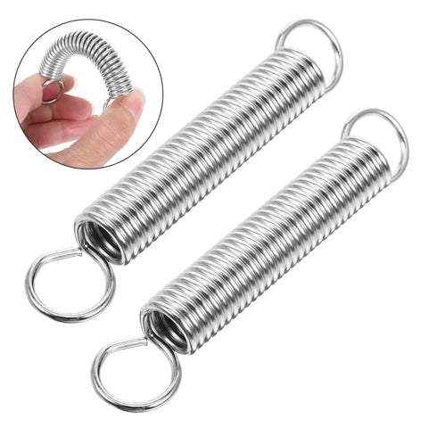 Two Pairs Of Heavy Duty Extension Spring Kits For Micro Tiller Offer Super Easy Swap Stable Support And Optimal Safety With Broad Compatibility Across Various Agricultural Machines For A Smooth Farming Ride. silver steel springs