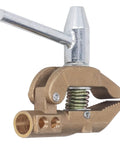 Heavy Duty 800A Grounding Brass Welding Clamp With Rubber Sleeve And Large 32mm Opening, showcasing spring and clamp design.