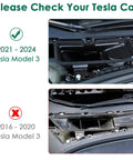 Comparison of Tesla Model 3 cabin filter area for 2021-2024 vs 2016-2020 models, displaying filter compatibility