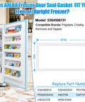 White freezer door gasket for 67.1in x 33in upright freezers; compatible with Frigidaire, Crosley, Kenmore.