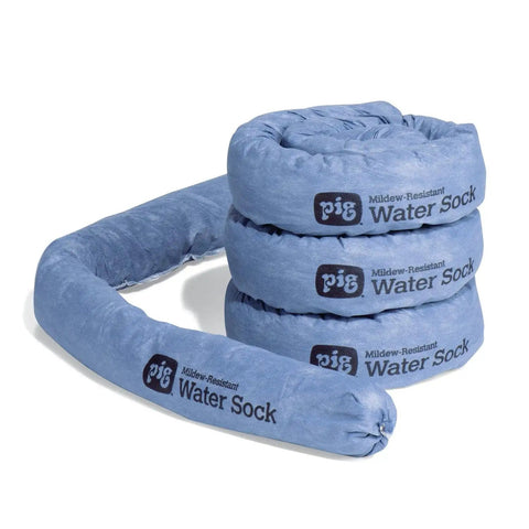Mildew-Resistant Water Absorbing Sock For Leaks And Spills, 3 Inch Wide By 4 Foot Long, Soaks Up To 1 Gallon Per Sock, Flexible Basement And Garage Sock, 4 Pack