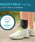 Foot Drop Brace With Dorsiflexion Support For Men And Women, Adjustable Ankle Foot Orthosis, shown worn on left foot, daytime use.