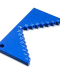 Blue aluminum table saw height gauge for router table, pro grade woodworking measuring tool with blade height from 1/8 to 2 inches
