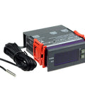 110V Fahrenheit Digital Temperature Controller With 1 Relay 10A NTC 10K Sensor Probe Easy Setup For Heating Or Cooling High Low Temperature Alarm Supports 1100W Load, side view