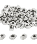 Hammer Head T Nuts Set 100 Pieces 2020 Series Carbon Steel M4 T Slot Nuts with nickel plating, rust resistant for aluminum profiles.