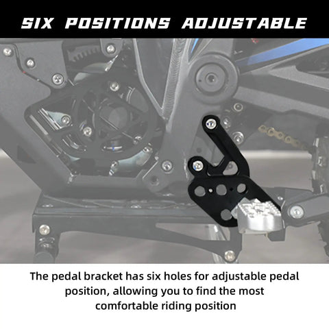 Six-Position Adjustable Bolt-On Footpeg Bracket For Talaria Sting MX3 MX4 Electric Dirt Bike Black Aluminum CNC Lightweight Durable Rest Bracket For Easy Mounting