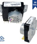 OEM Quality Dryer Timer Replacement For Whirlpool Maytag And More Durable DIY Friendly Install OEM Part WPW10185976 AP6016539 1481703 PS11749829 EAP11749829 W10185976 Alternative, showing two angles of the replacement timer.