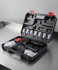 Pro Grade Rivet Nut Tool Kit With Beefy Heavy Duty Hand Riveter Threaded Inserts Alloy Steel Construction Wide Size Range For Thin Sheets Ergonomic Dual Handle Design Versatile Riveter Set For Metalwork in carrying case