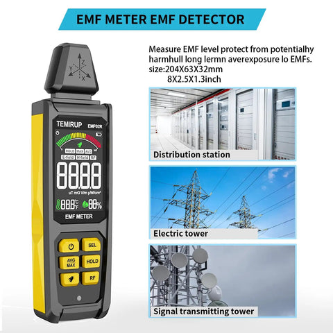 5 In 1 EMF Meter Detector For Home Use And Ghost Hunting, Detects Radio Frequency, Electric And Magnetic Fields, handheld plastic device