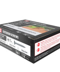 Heavy Duty Exterior Deck Screws For Pressure Treated Lumber Phillips Bugle Head Coarse Thread 1 1/4 In By 9 Gauge PrimeGuard Rust Resistant Finish One Pound Box Pack displayed in packaging.
