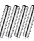 Four Inch Long 304 Stainless Steel Pipe Nipples Half Inch NPT To Half Inch NPT Male Threaded Four Pack Heavy Duty Fittings