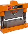 Orange MP4110 model, 8 Inch Sheet Metal Brake for one quarter inch thick steel, ideal for small metalworking projects, front view