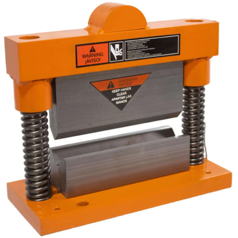 Orange MP4110 model, 8 Inch Sheet Metal Brake for one quarter inch thick steel, ideal for small metalworking projects, front view
