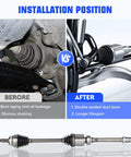 Toyota Sienna Front Right CV Axle Shaft Assembly For 3.3L 2004 2005 2006 And 3.5L 2007 2008 2009 2010 FWD Only Passenger Side CV Joint Shaft Replacement 66 5261, installed position