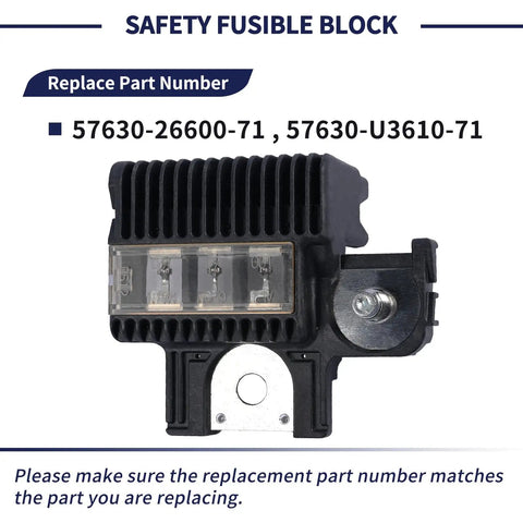 Premium Safety Fusible Block For Toyota Forklift 7FD 8FD10-35 Series with clear fuse housing and mounting base.