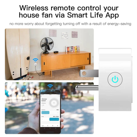 Smart WiFi Dimmer Plug With 2.4 GHz Connectivity, Remote Control For Dimmable CFL LED And Incandescent Lights, app interface