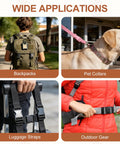 4 Pack Quick Side Release Buckles 1 Inch Plastic Clips Dual Adjustable Belt Snap Fasteners for backpacks, pet collars