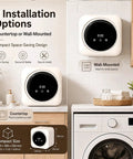 Sleek Portable Washer And Dryer Combo Skip The Laundromat Routine compact unit shown on wall and countertop for small spaces.