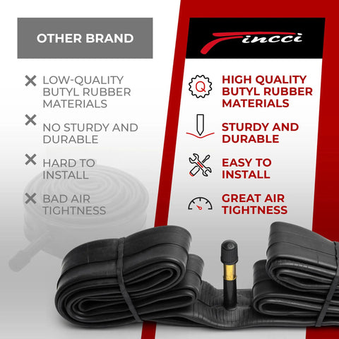 Comparison of Two Pack 700c Inner Tubes 35 38c ISO 622 With 48mm Schrader Valve Butyl Rubber and other brand features.