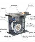 Xoiasth Semi Automatic Corner Labeling Machine With Plc Microcomputer Control features baffle plate, fiber optic sensor, and controller.