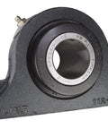 Pillow block bearing side view, 1-1/2 in bore, Type-E, two-bolt base, Moline