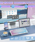 Tri Mode Wireless Gaming Keyboard With Bluetooth Five Point Zero And Usb Cable Fast Switching Mechanical Keys on desktop with devices