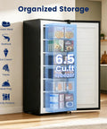 Premium Straight Up Slick 6.5 Cubic Foot Freestanding Upright Freezer For Tight Apartment Spaces with organized shelves