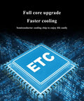 Close-up of a semiconductor cooling chip labeled ETC on a circuit board, showcasing technological upgrades and cooling features.