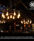 LED Edison Bulbs Dimmable Amber Glass Warm 2700K Antique Vintage Style Filament Light Bulbs 40W Equivalent E26 Base 6 Pack