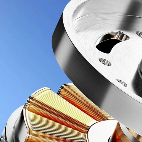 Close-up of Heavy Hitter Industrial Turbine Fan motor with six blades for effective ventilation and smooth exhaust setup.